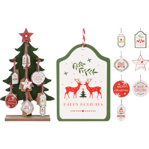 PENDENTE NATALE LEGNOCON ESPOSITORE  7ASS